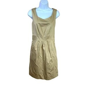 Size 8 Mossimo Beige Khaki Sleeveless Dress Khaki Sheath Pockets Medium
